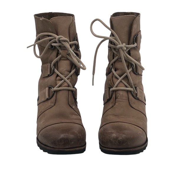 SOREL Joan Of Arctic Brown Wedge Ankle Boots Size 6.5 Women’s - Picture 3 of 10